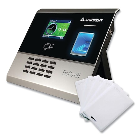 Acroprint ProPunch Biometric and Proximity Bundle, 50 Employees, Black 01-0289-200